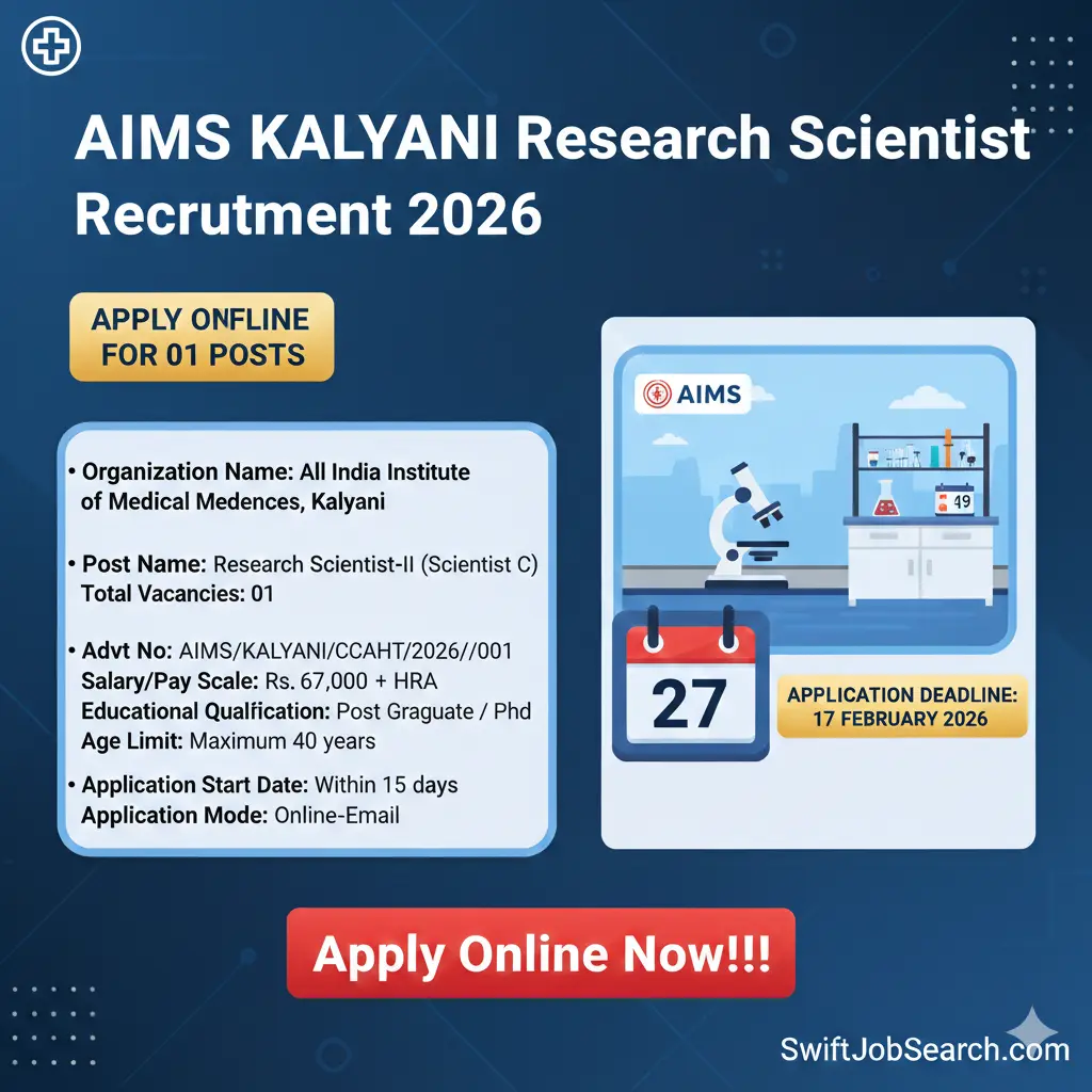 AIIMS Kalyani Research Scientist Recruitment 2026 - Apply Online