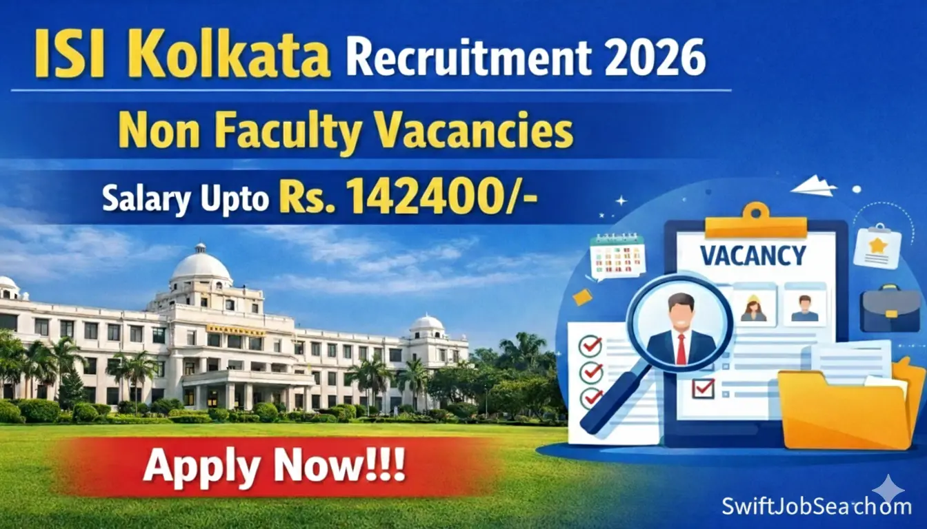 ISI Kolkata Non Faculty Recruitment 2026 - Apply Offline for 43 Section Officer, Electrician And More Posts