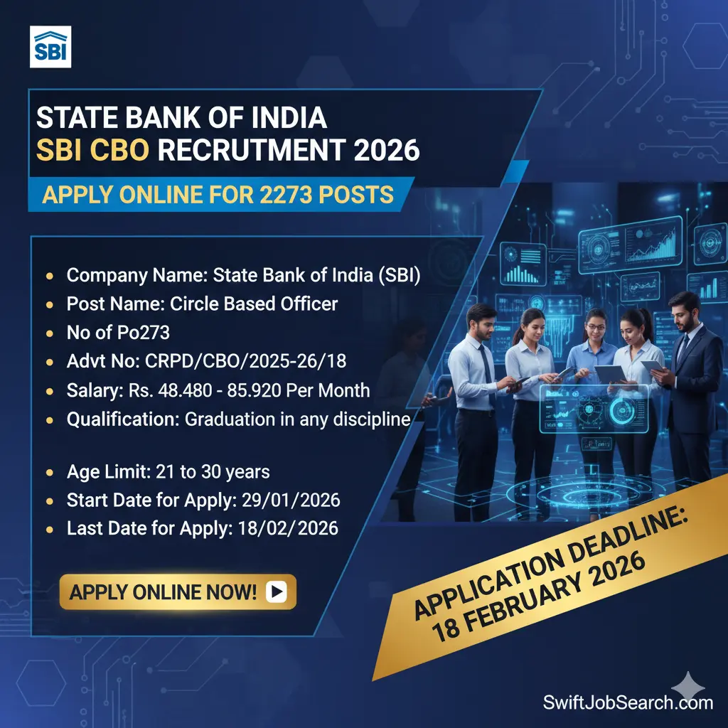 State Bank of India SBI CBO Recruitment 2026 - Apply Online for 2273 Posts