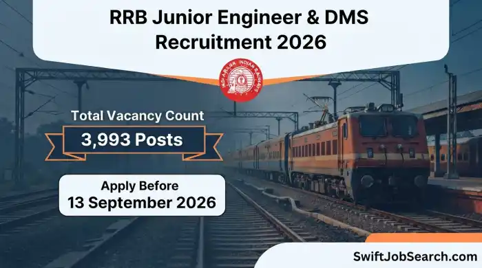 RRB Junior Engineer (JE) & Depot Material Superintendent (DMS) Recruitment 2026 – Apply Online