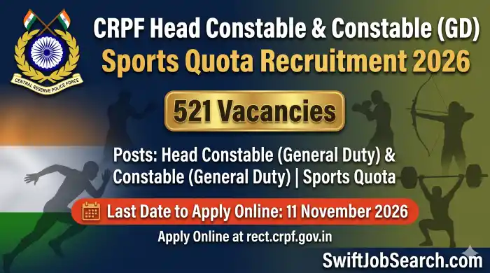 CRPF Head Constable & Constable GD Sports Quota Recruitment 2026 – Apply Online