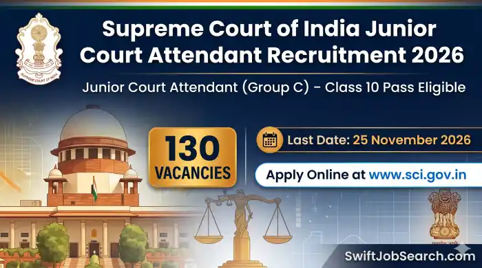 Supreme Court Junior Court Attendant Recruitment 2026 – Apply Online for 130 Posts