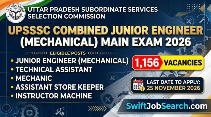 UPSSSC Combined Junior Engineer (Mechanical) Main Exam 2026 – Apply Online